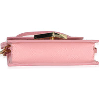 Prada Pink Saffiano Card Holder With Strap Handbag 5