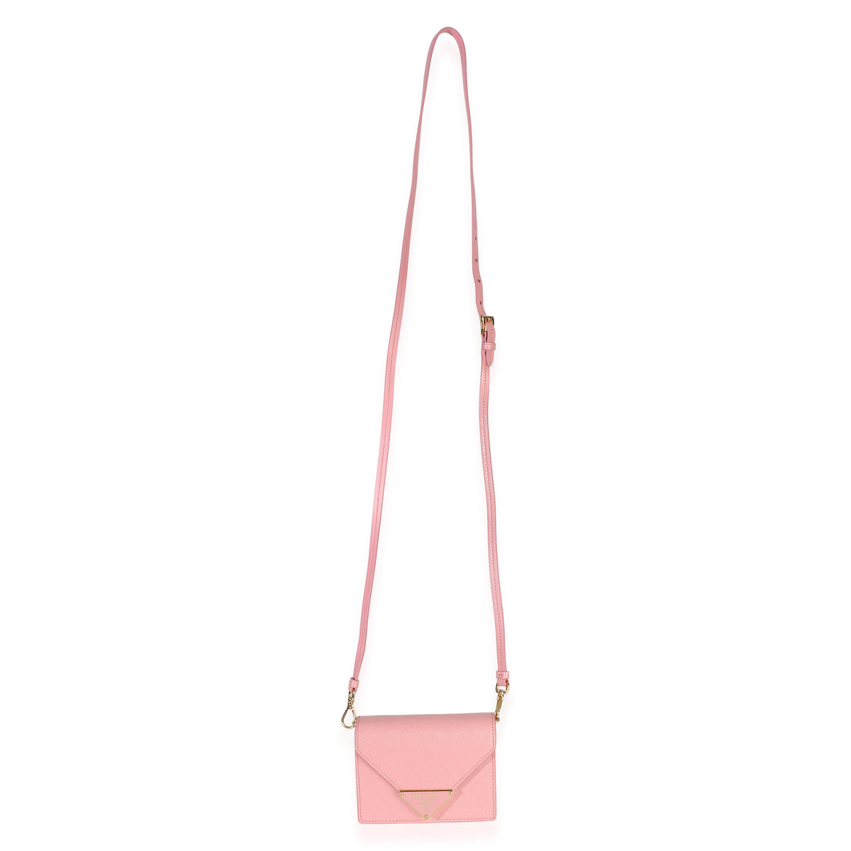 Prada Pink Saffiano Card Holder With Strap Handbag 8