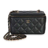 Chanel Black Quilted Caviar Small Vanity Case With Chain Handbag id