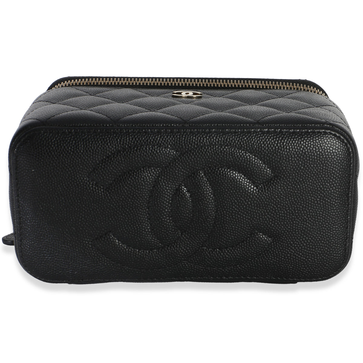 Chanel Black Quilted Caviar Small Vanity Case With Chain Handbag 5