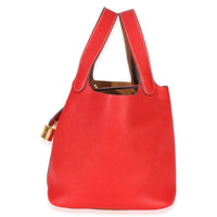 Hermès Gold Rouge De Coeur Clemence Casaque Picotin Lock 18 GHW Handbag 2