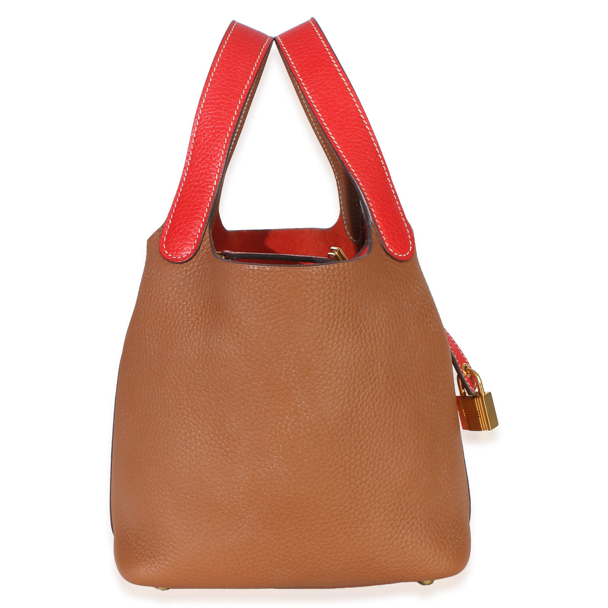 Hermès Gold Rouge De Coeur Clemence Casaque Picotin Lock 18 GHW Handbag 4