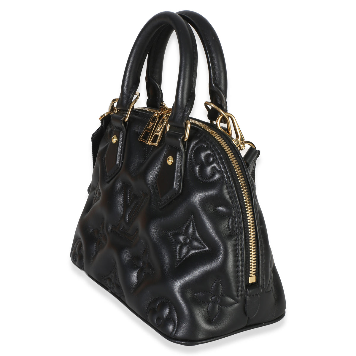 Louis Vuitton Black Bubblegram Calfskin Alma BB Handbag 2