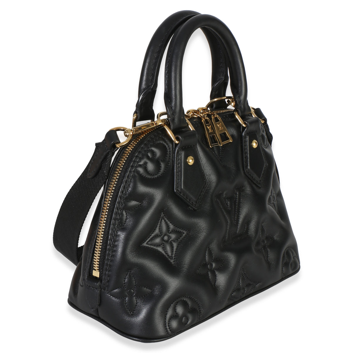 Louis Vuitton Black Bubblegram Calfskin Alma BB Handbag 3