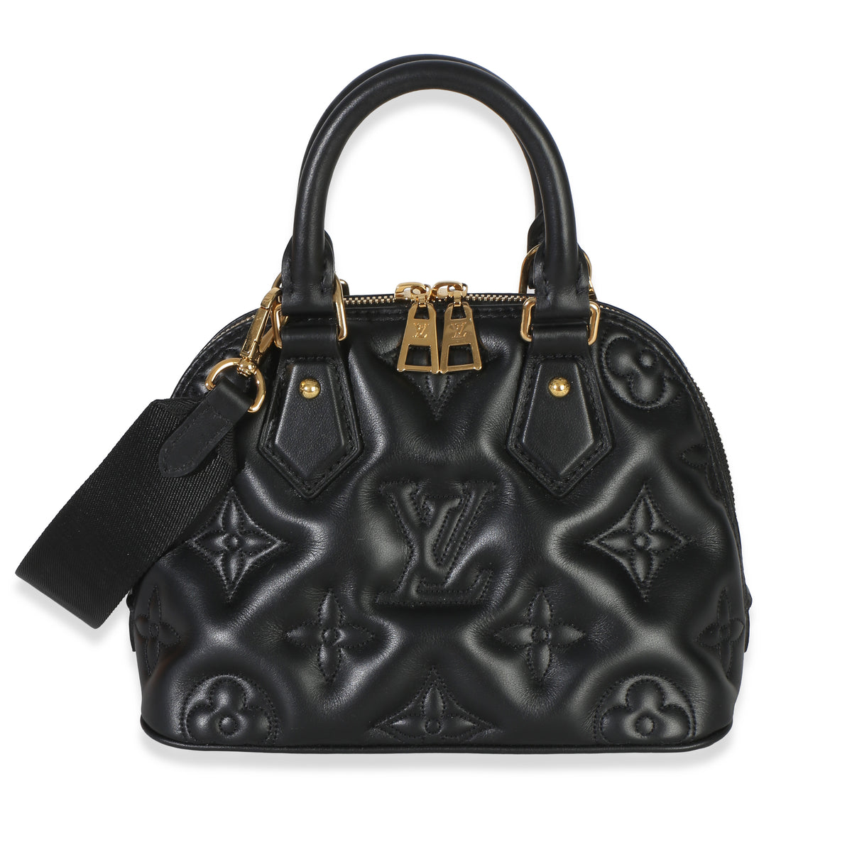 Louis Vuitton Black Bubblegram Calfskin Alma BB Handbag fv