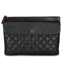 Chanel Black Quilted Lambskin Medium Flap O Case Handbag id
