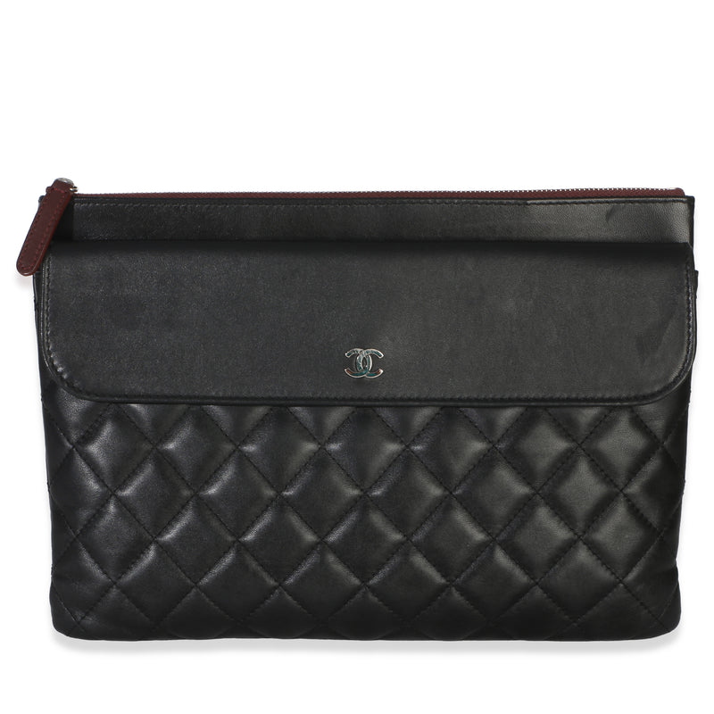 Chanel Black Quilted Lambskin Medium Flap O Case Handbag id
