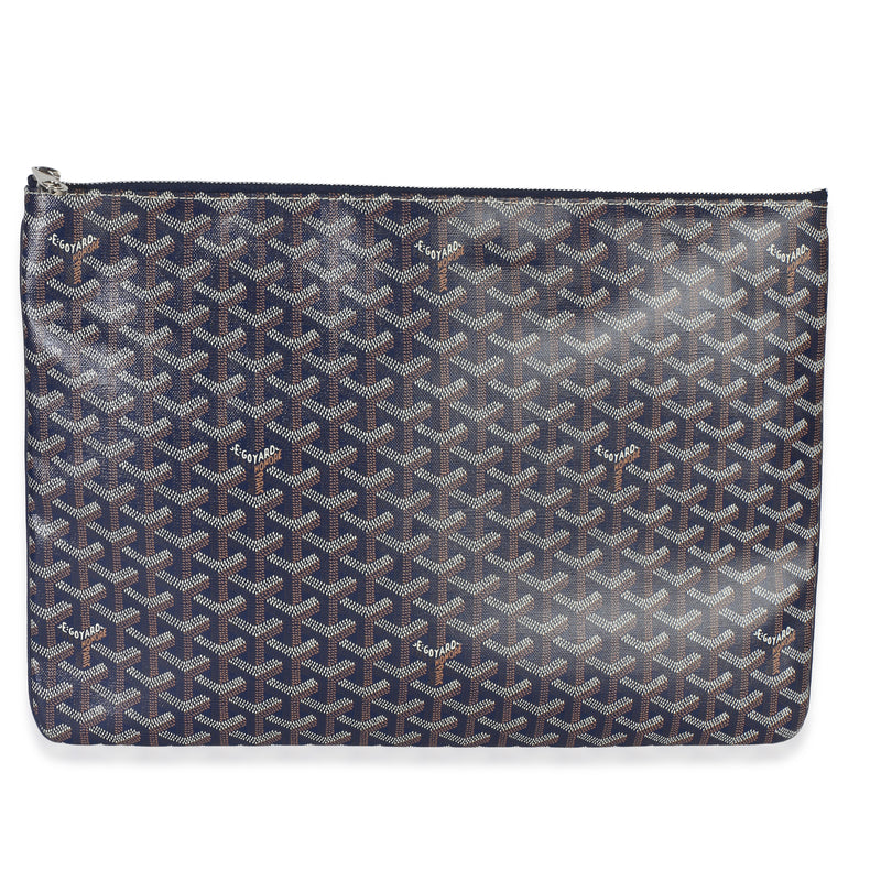 Goyard Navy ine Canvas Senat Pouch GM Handbag id