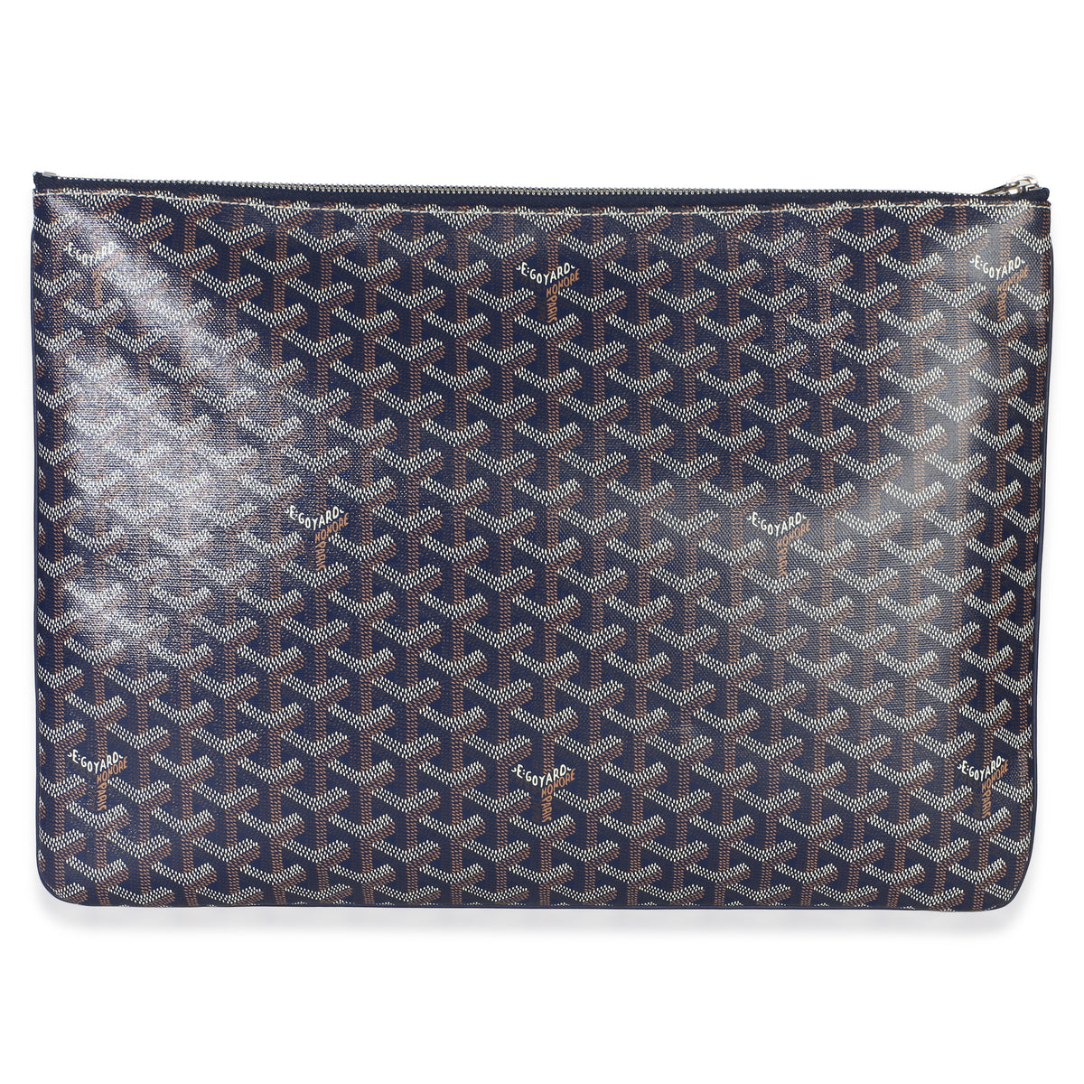 Goyard Navy ine Canvas Senat Pouch GM Handbag 4