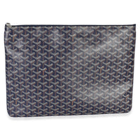 Goyard Navy ine Canvas Senat Pouch GM Handbag fv