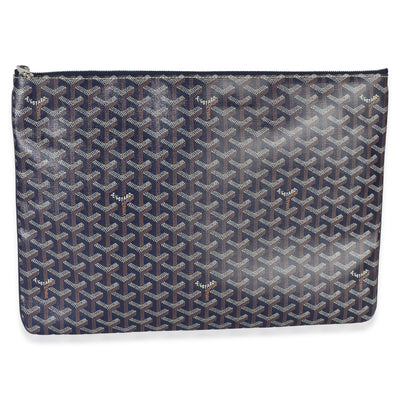 Goyard Navy ine Canvas Senat Pouch GM Handbag fv