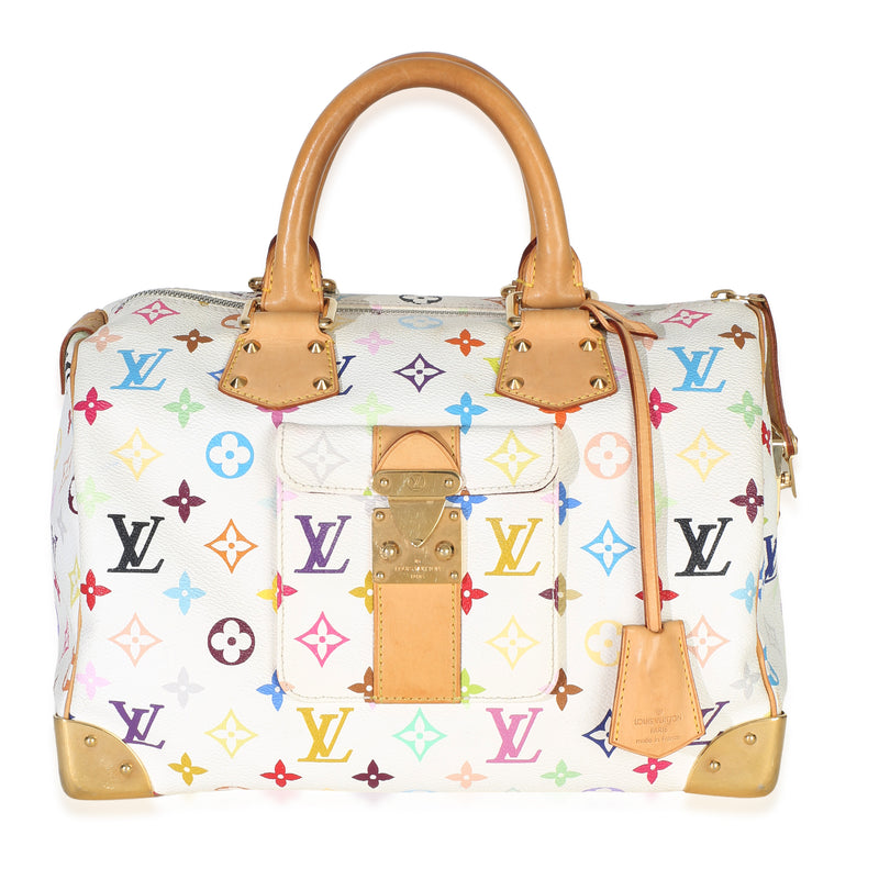 Louis Vuitton White Monogram Multicolore Speedy 30 Handbag id