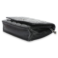 Chanel Black Quilted Patent Classic Wallet On Chain Handbag 5