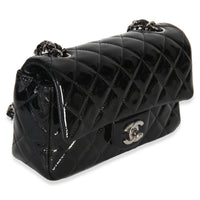Chanel Black Quilted Patent Mini Rectangular Flap Bag Handbag 3