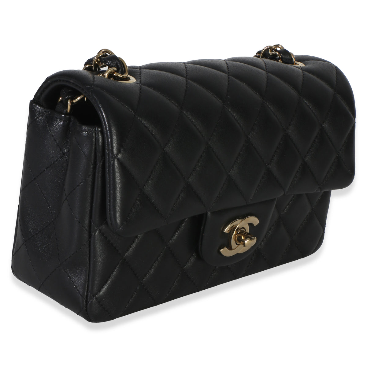 Chanel Black Quilted Lambskin Mini Rectangular Flap Bag Handbag 3