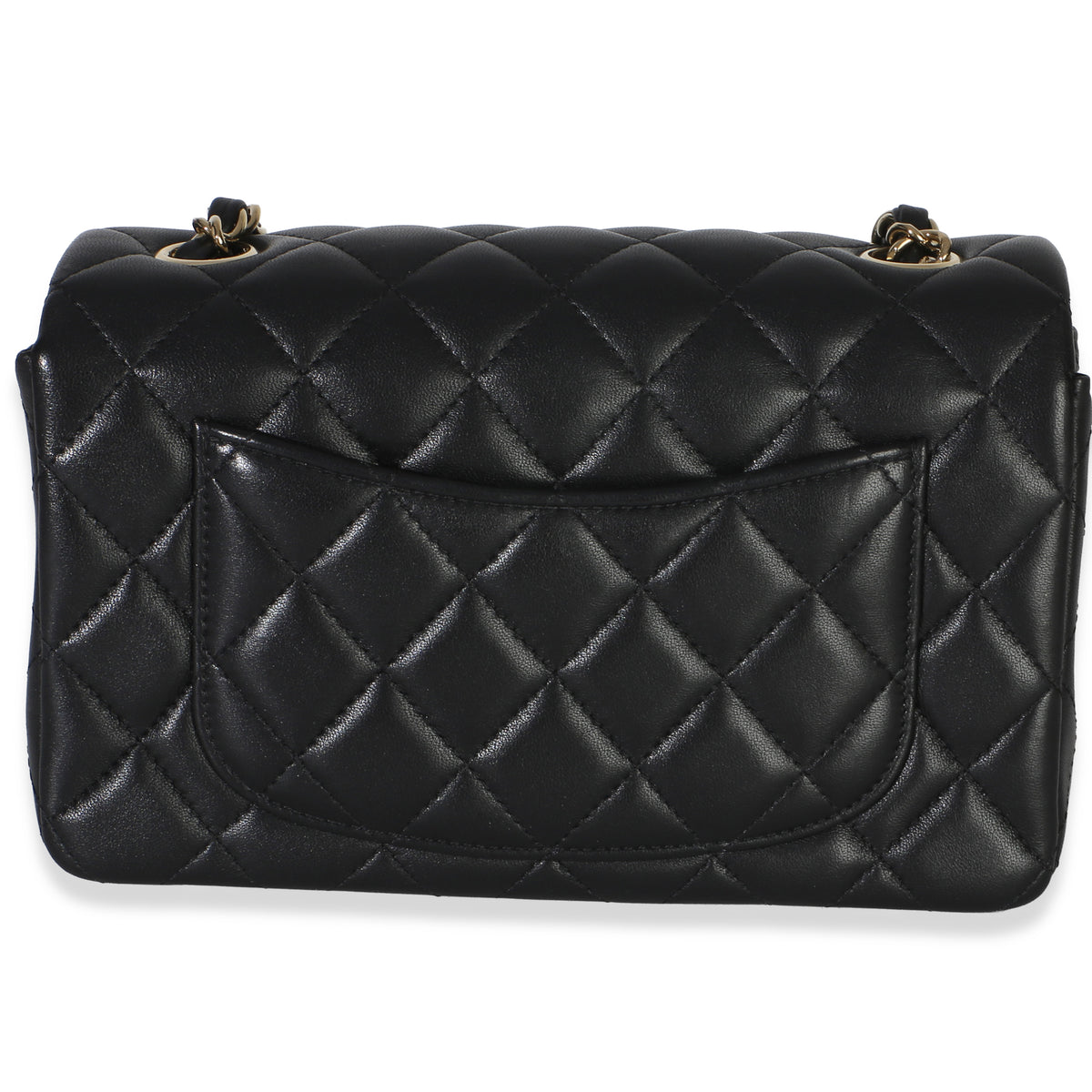 Chanel Black Quilted Lambskin Mini Rectangular Flap Bag Handbag 4
