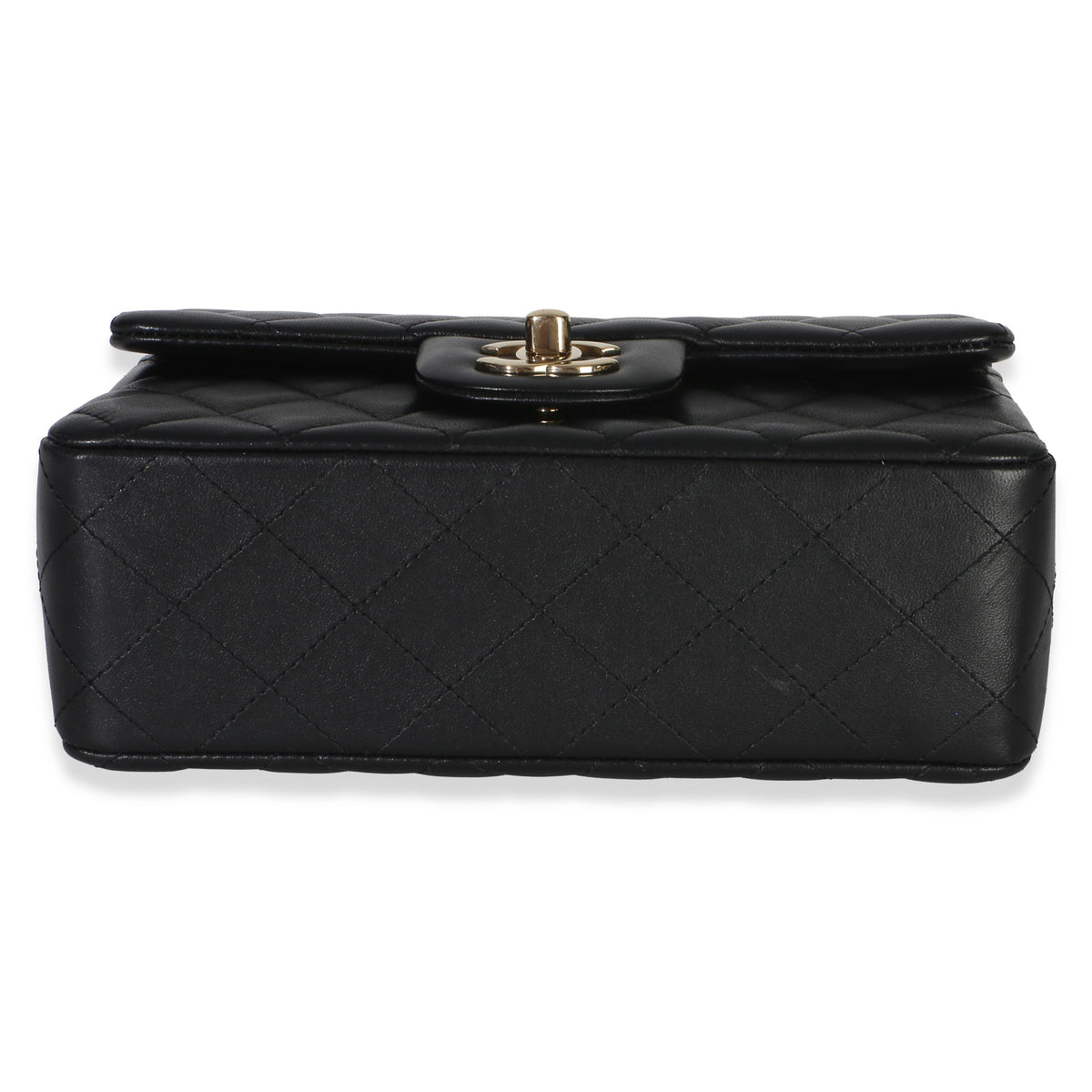 Chanel Black Quilted Lambskin Mini Rectangular Flap Bag Handbag 5