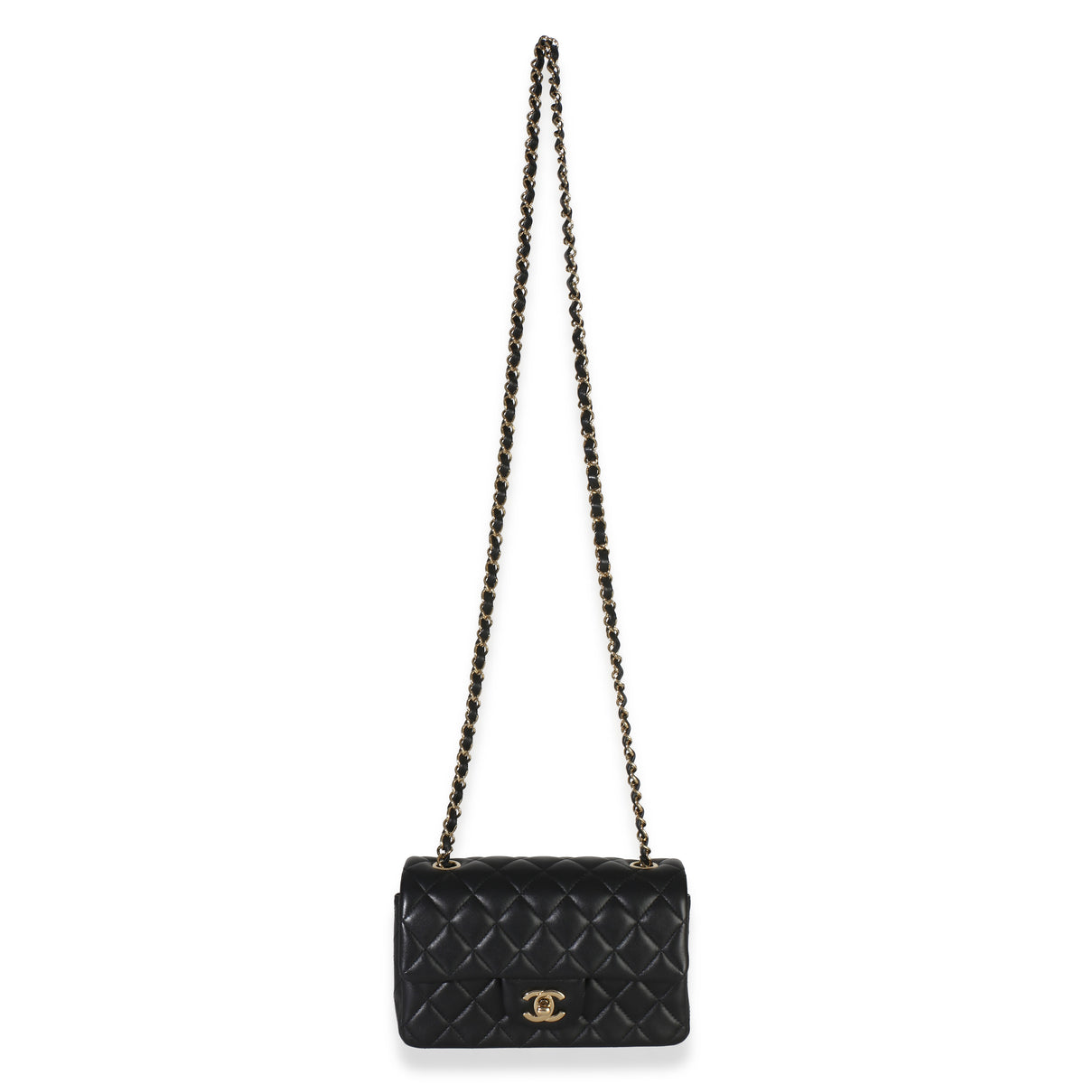 Chanel Black Quilted Lambskin Mini Rectangular Flap Bag Handbag 8