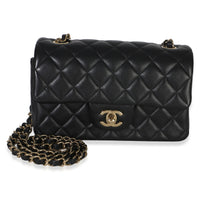 Chanel Black Quilted Lambskin Mini Rectangular Flap Bag Handbag fv