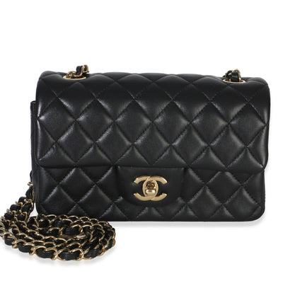 Chanel Black Quilted Lambskin Mini Rectangular Flap Bag Handbag id