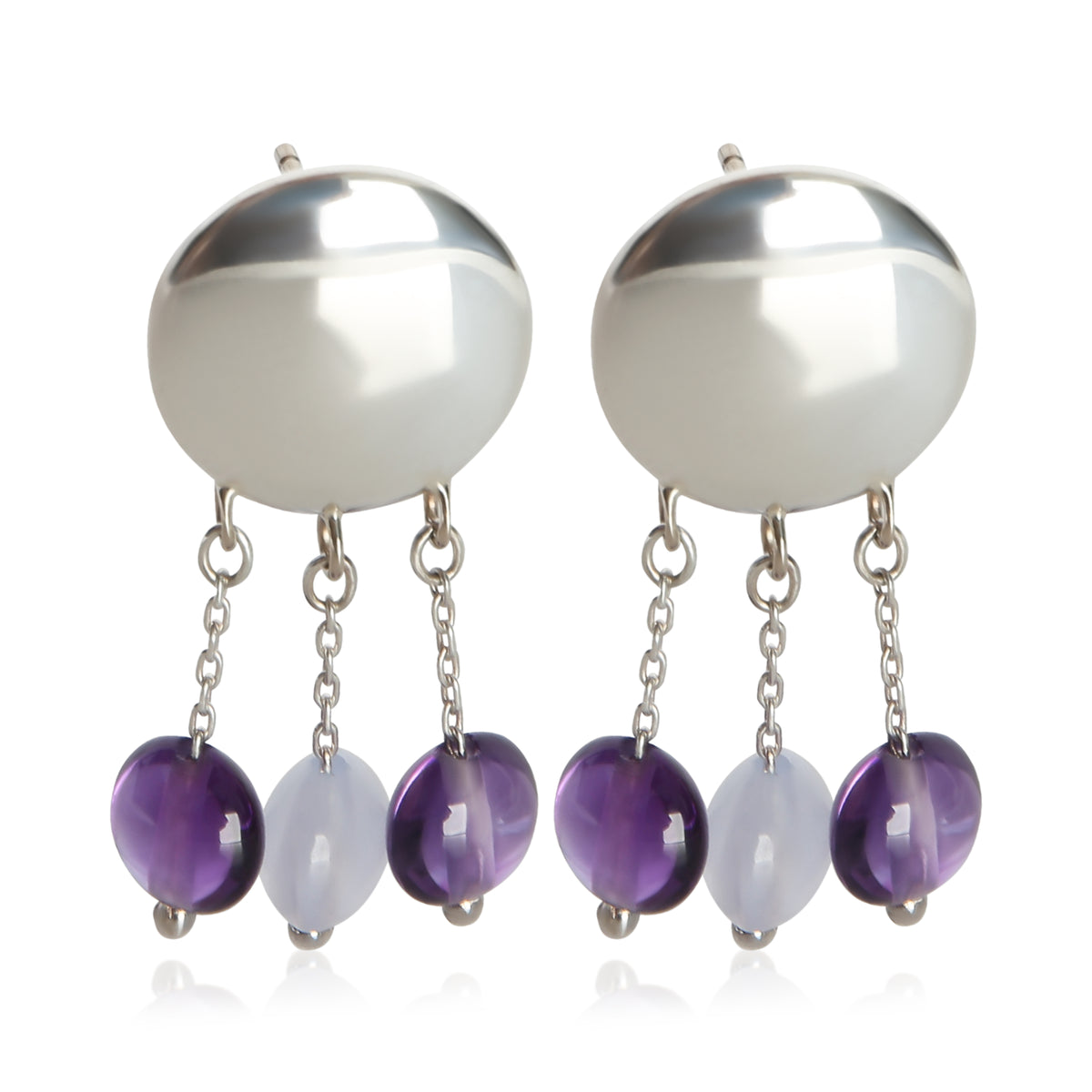 Tiffany & Co. Sterling Silver Amethyst Earrings fv
