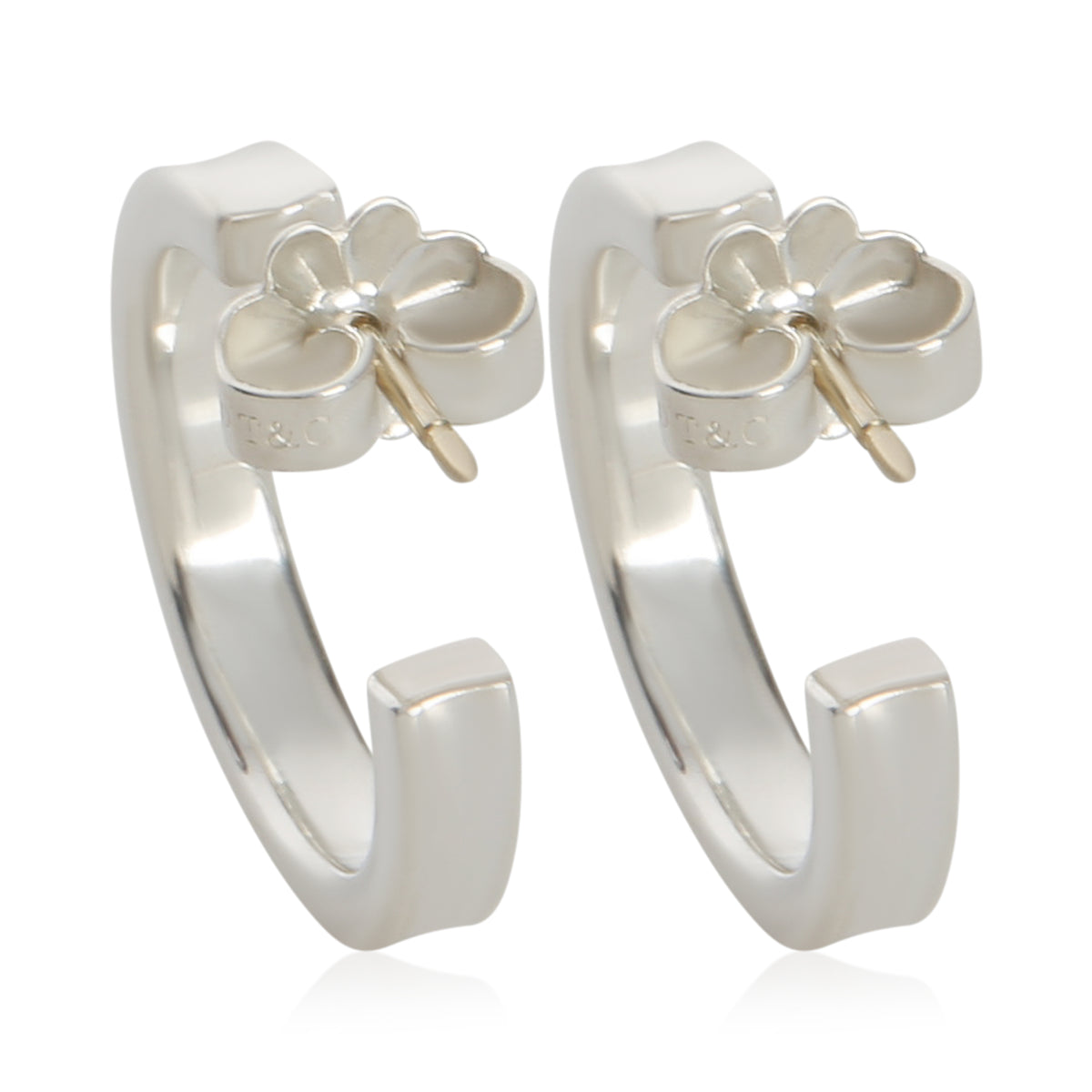 Tiffany & Co. Sterling Silver  Small 1837 Hoop Earrings 4