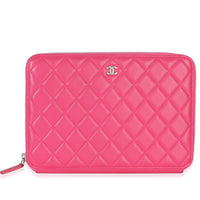 Chanel Pink Quilted Lambskin Large Zip Around Organizer Wallet Handbag id