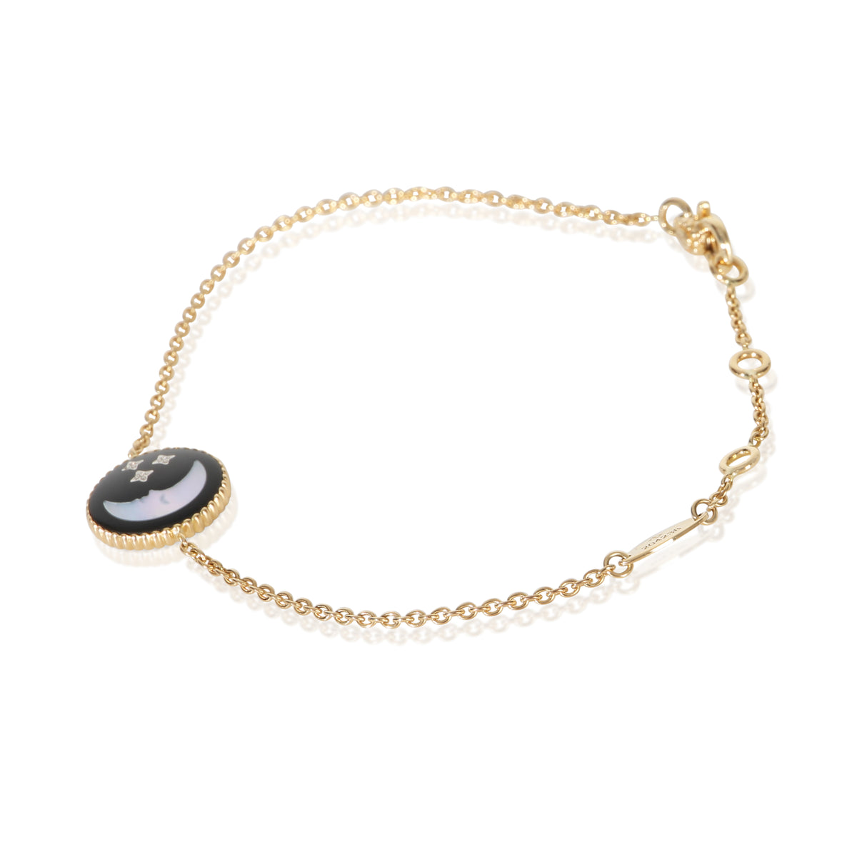 Christian Dior Yellow Gold Mother Of Pearl and Onyx Rose Celeste Bracelet 3