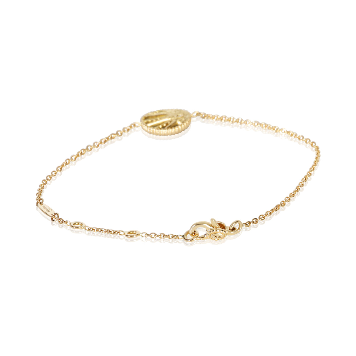 Christian Dior Yellow Gold Mother Of Pearl and Onyx Rose Celeste Bracelet 4