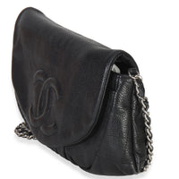 Chanel Black Caviar Half Moon Wallet On Chain Handbag 2