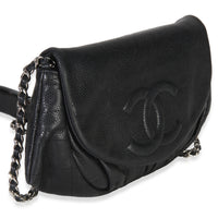Chanel Black Caviar Half Moon Wallet On Chain Handbag 3