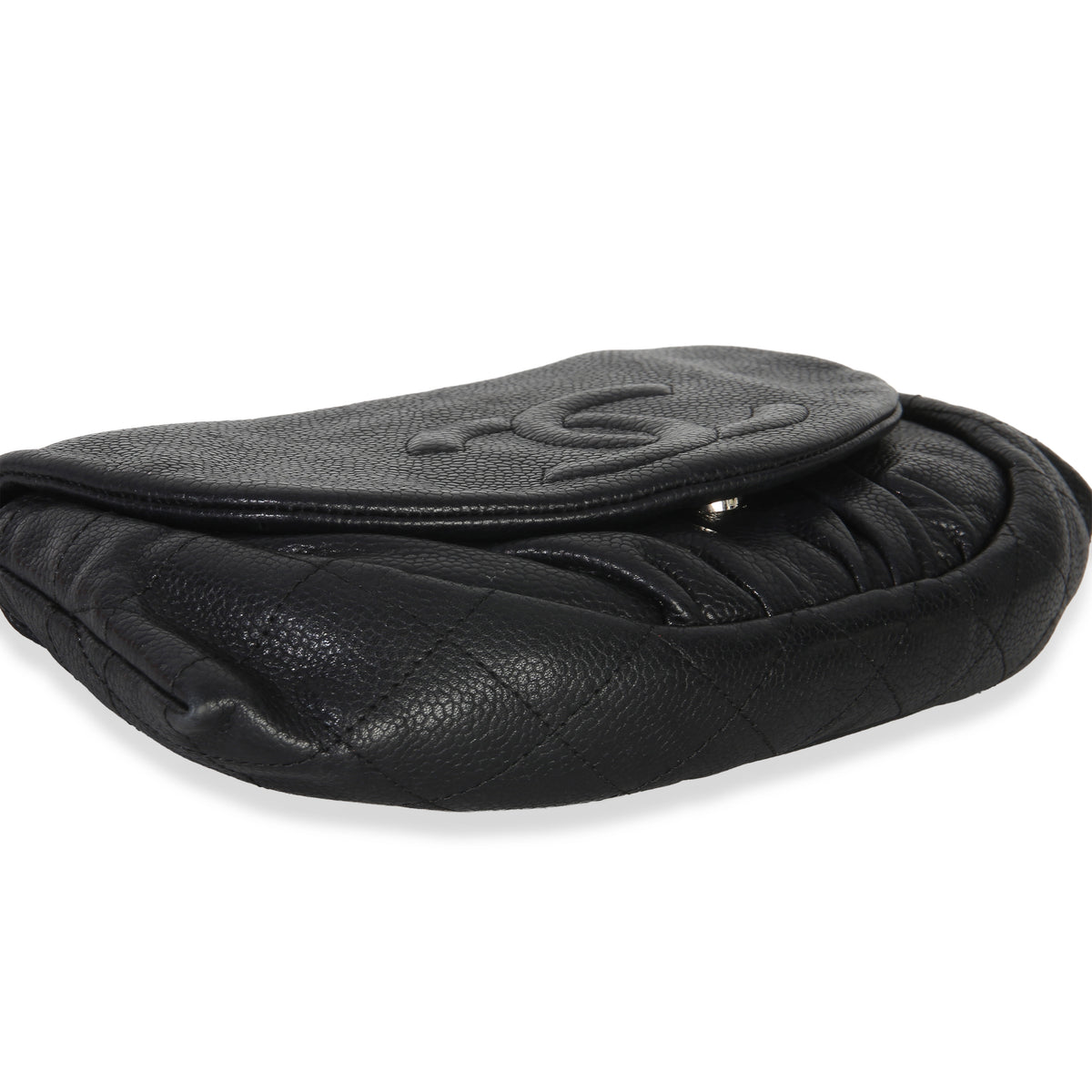 Chanel Black Caviar Half Moon Wallet On Chain Handbag 7