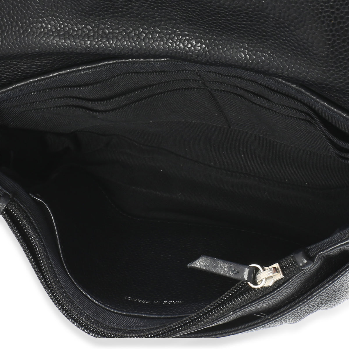 Chanel Black Caviar Half Moon Wallet On Chain Handbag 9
