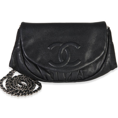 Chanel Black Caviar Half Moon Wallet On Chain Handbag id
