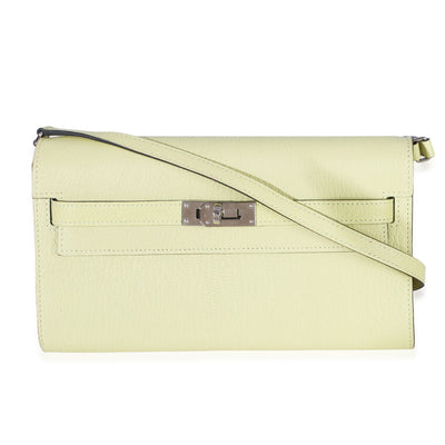 Hermès Jaune Bourgeon Chevre Mysore Kelly Wallet To Go PHW Wallet id