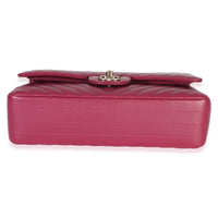 Chanel Fuchsia Chevron Lambskin Medium Classic Double Flap Bag Handbag 5