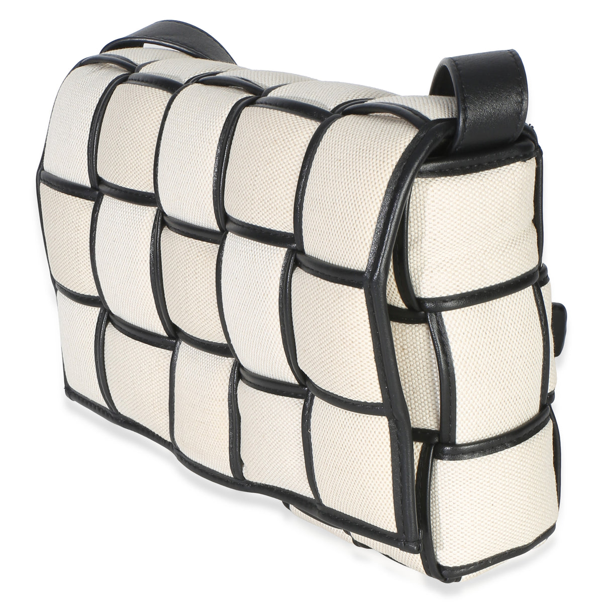 Bottega Veneta Black Natural Canvas Intrecciato Padded Cassette Handbag 2