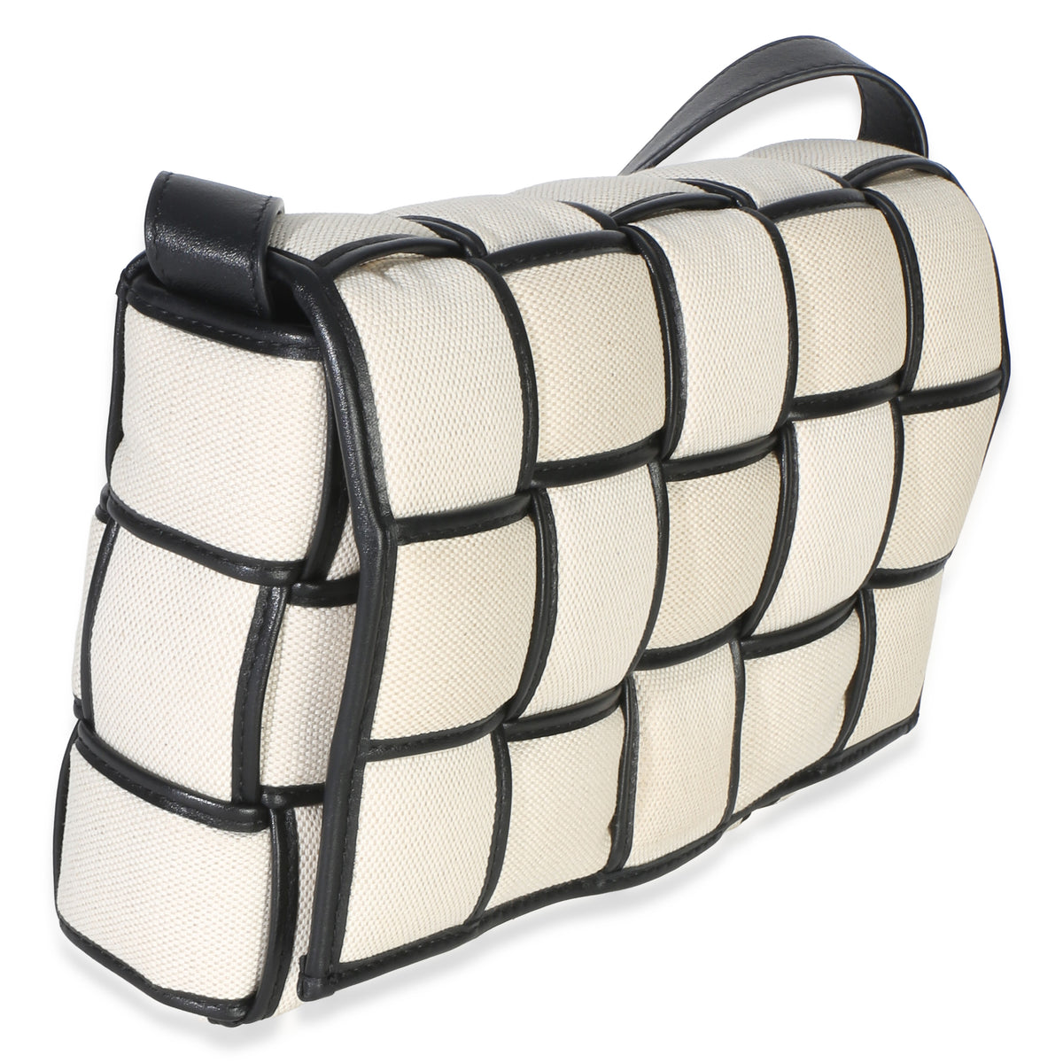 Bottega Veneta Black Natural Canvas Intrecciato Padded Cassette Handbag 3