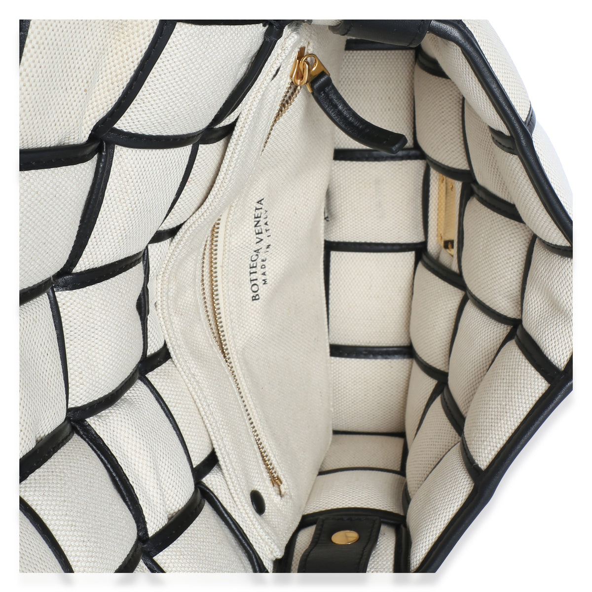 Bottega Veneta Black Natural Canvas Intrecciato Padded Cassette Handbag 9