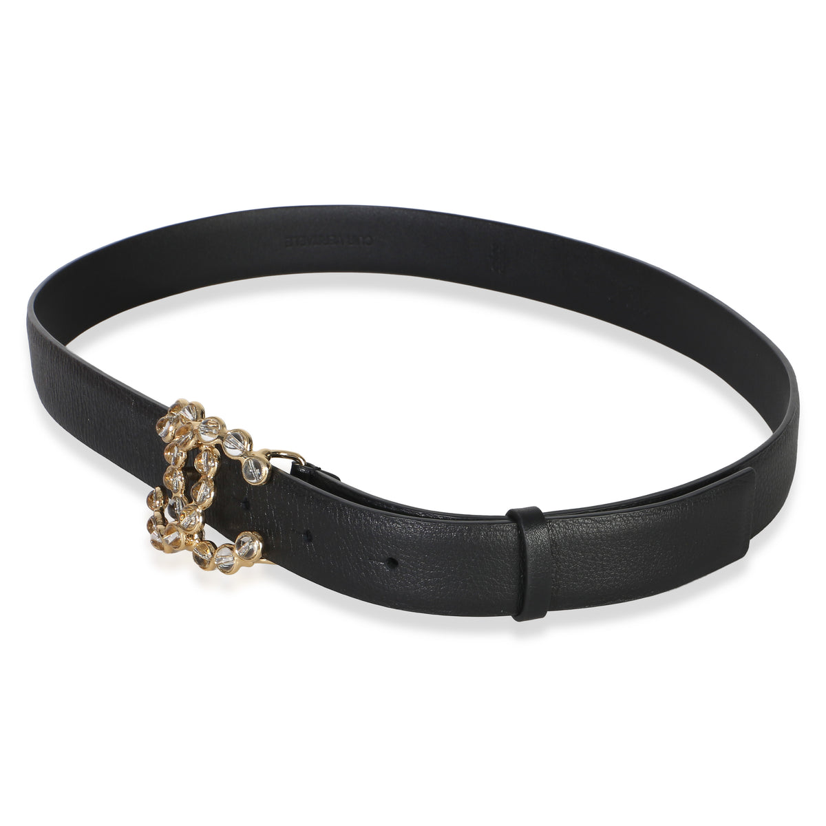 Chanel Black Calfskin Crystal CC Belt 80/32 2