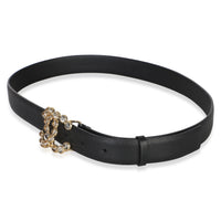Chanel Black Calfskin Crystal CC Belt 80/32 2
