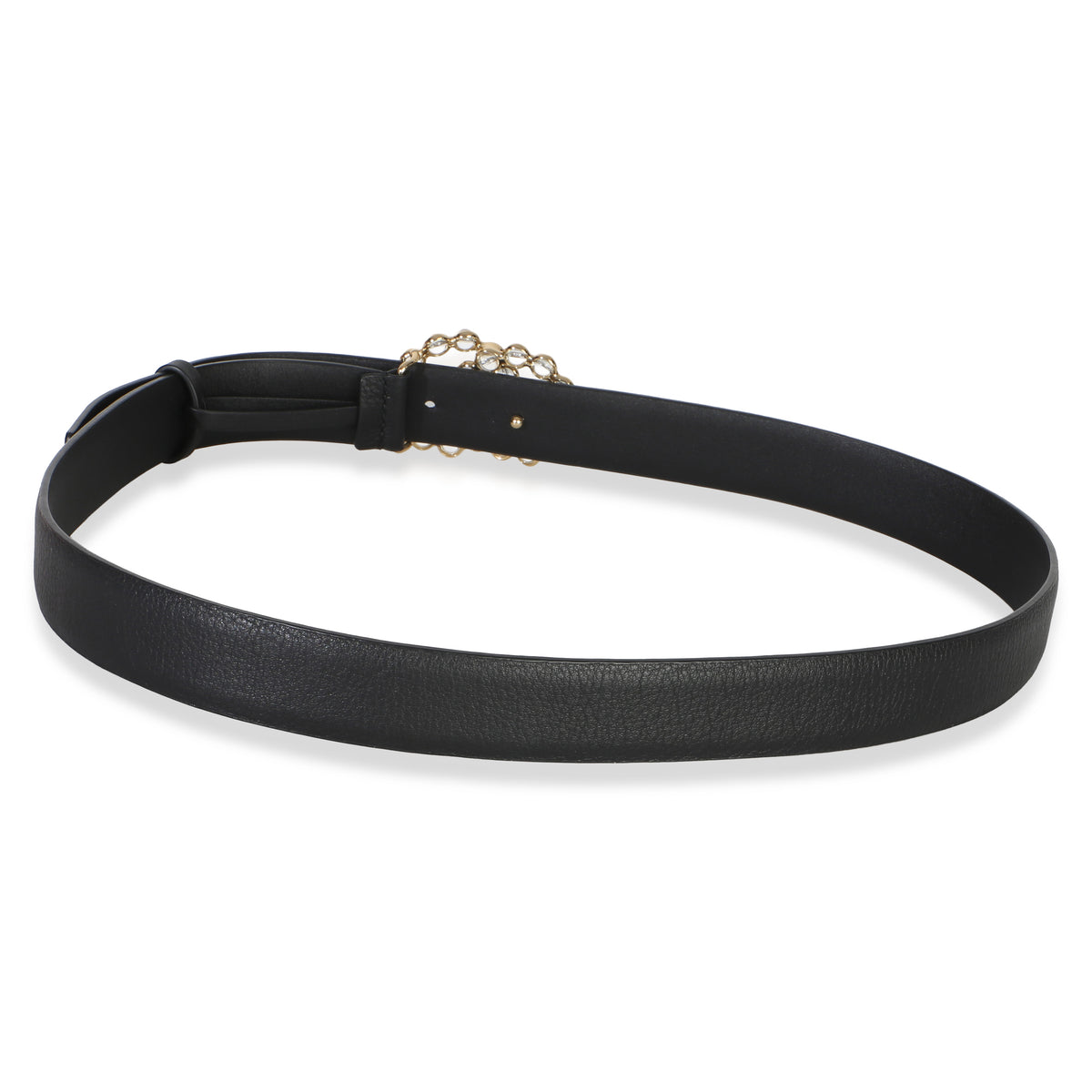 Chanel Black Calfskin Crystal CC Belt 80/32 3