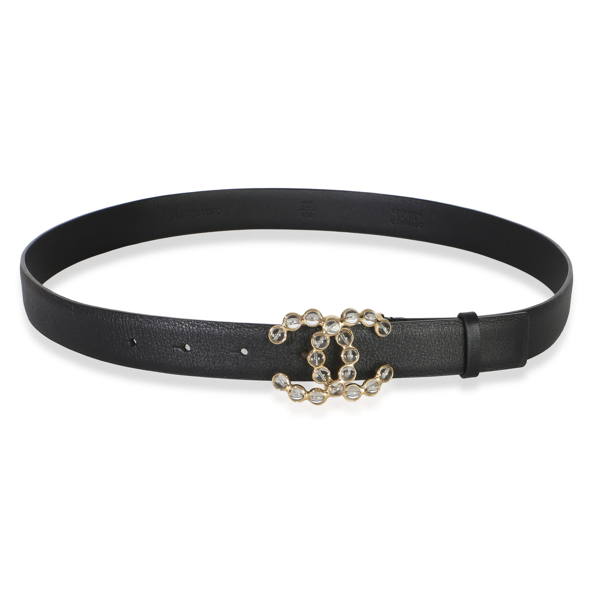 Chanel Black Calfskin Crystal CC Belt 80/32 4