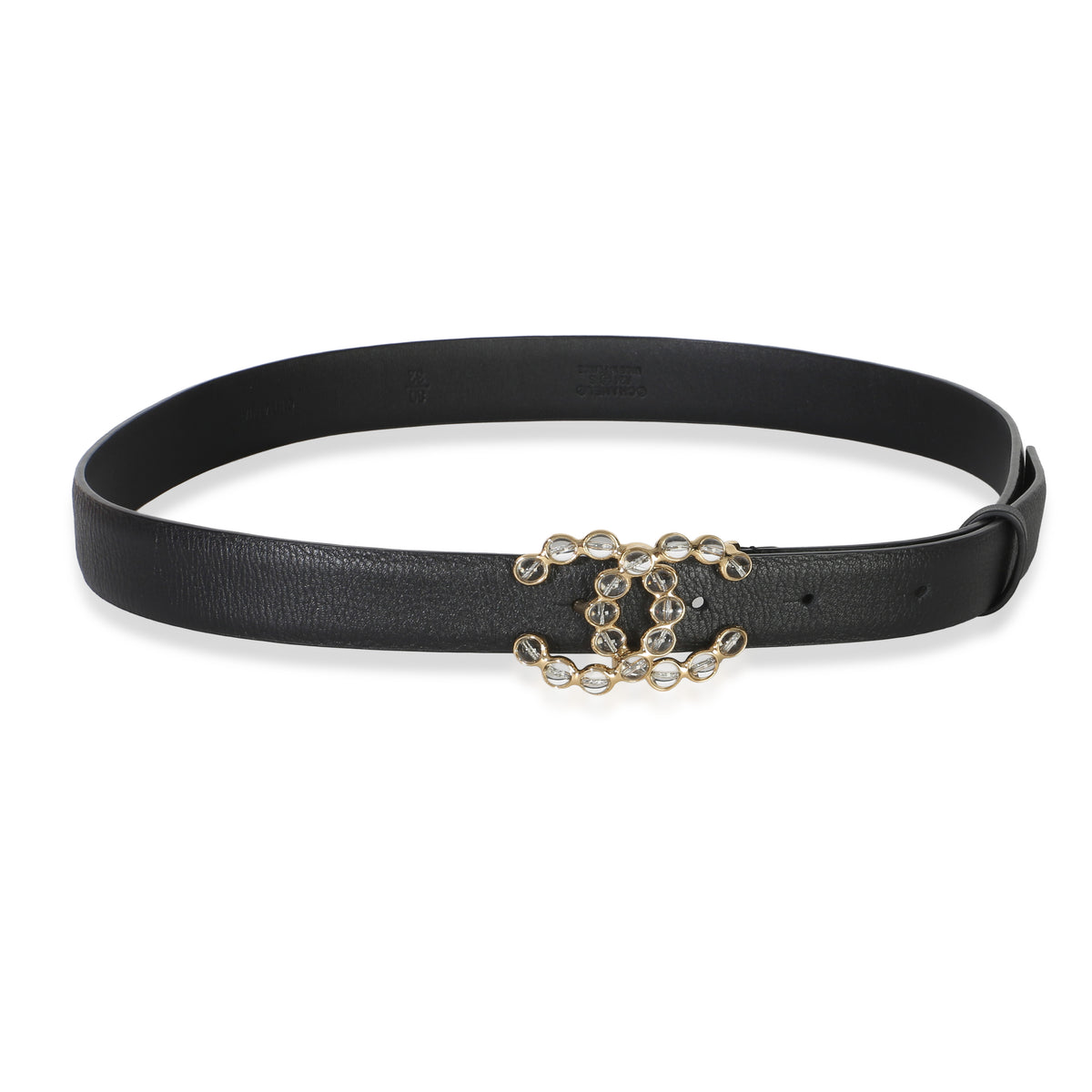 Chanel Black Calfskin Crystal CC Belt 80/32 id