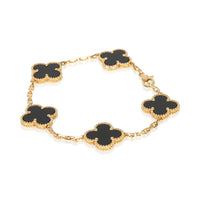Van Cleef & Arpels Yellow Gold Onyx Vintage Alhambra Bracelet 2
