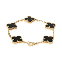 Van Cleef & Arpels Yellow Gold Onyx Vintage Alhambra Bracelet 3
