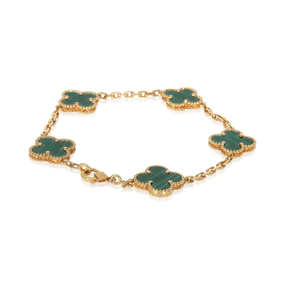 Van Cleef & Arpels Yellow Gold Malachite Vintage Alhambra Bracelet 4