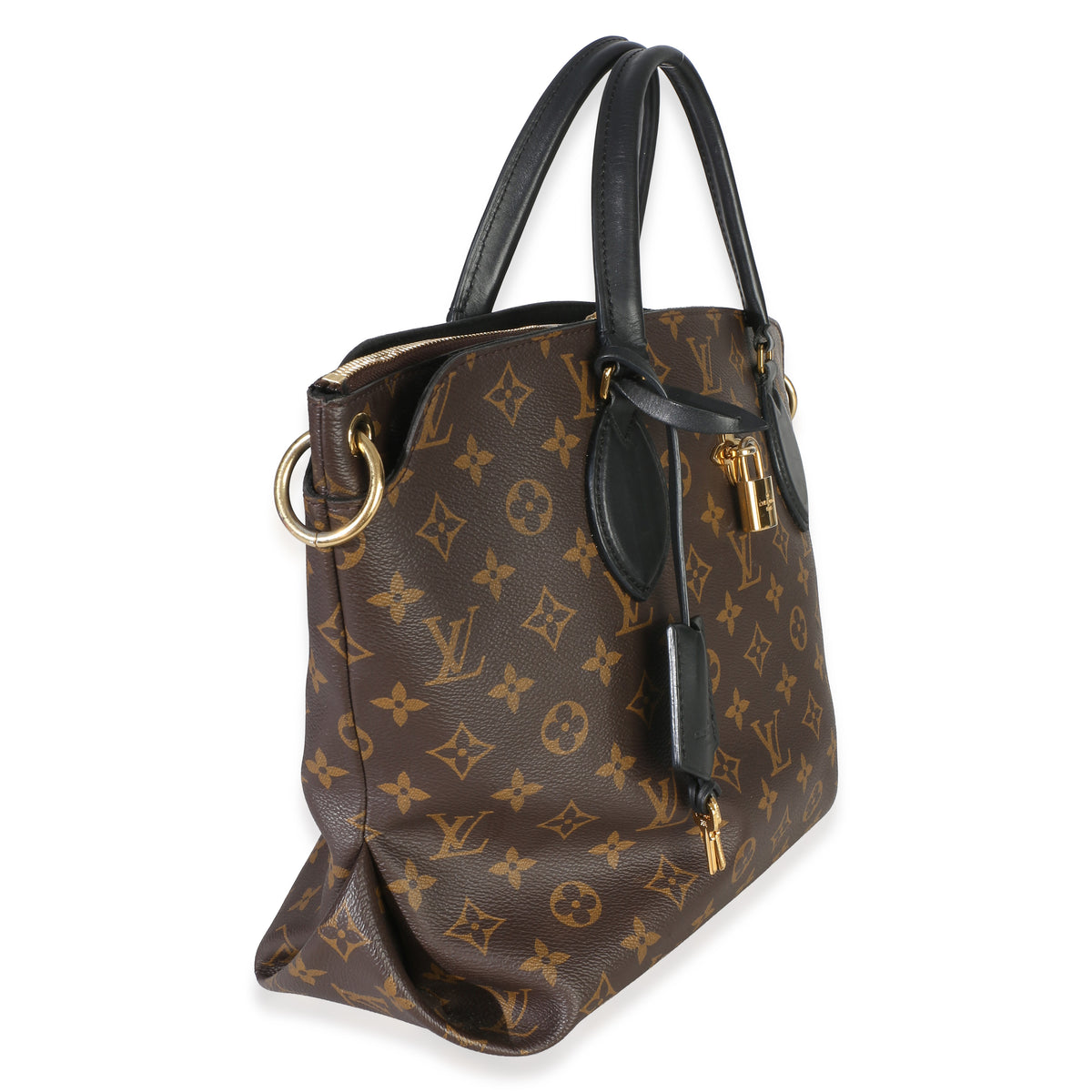 Louis Vuitton Black Monogram Canvas Flower Zipped Tote MM Handbag 3