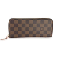 Louis Vuitton Rose Ballerine Damier Ebene Canvas Clemence Wallet Wallet id