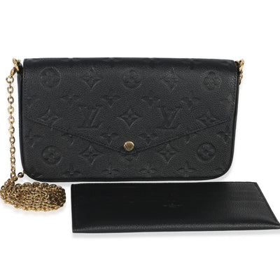 Louis Vuitton Black Monogram Empreinte Felicie Pochette Handbag fv